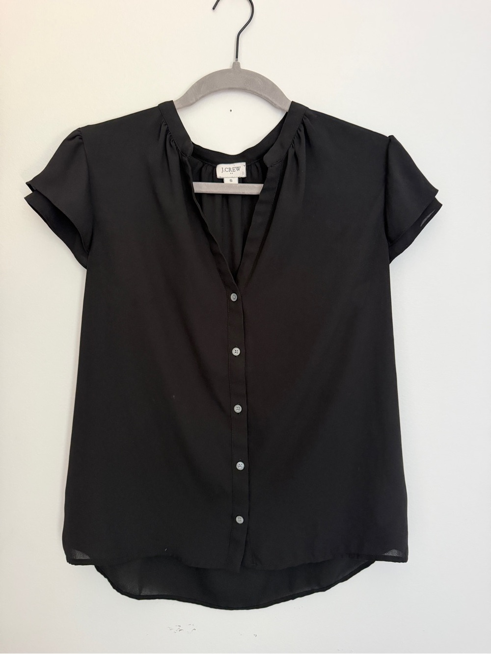 J Crew Factory back blouse size Small flutter sleeve